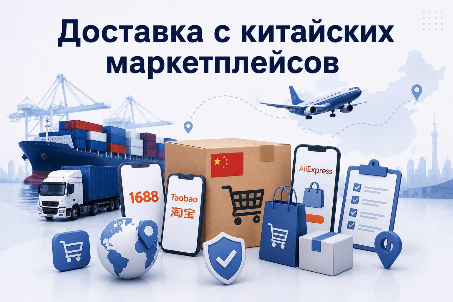Доставка с китайских маркетплейсов в Россию: AliExpress, 1688 и Taobao